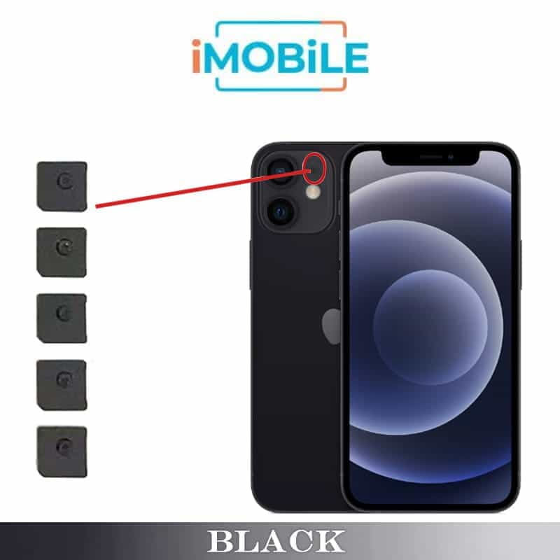 iPhone 12 Mini Compatible Rear Camera Microphone Mesh (x5 Each Set) [Black]