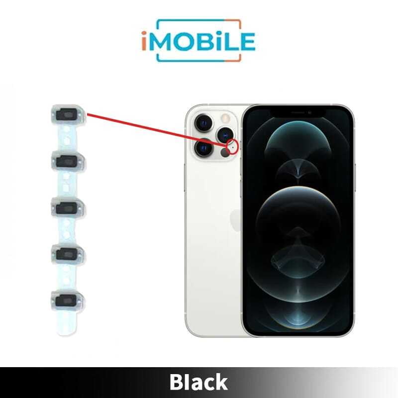 iPhone 12 Pro Compatible Rear Camera Microphone Mesh (x5 Each Set) [Black]