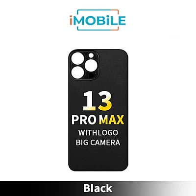 iPhone 13 Pro Max Compatible Back Cover Glass With Big Camera Hole [Black]