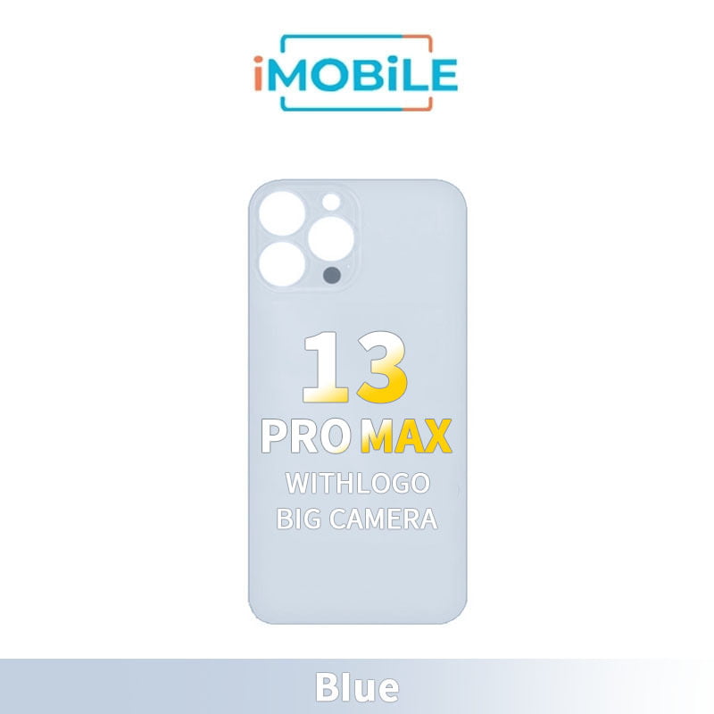 iPhone 13 Pro Max Compatible Back Cover Glass With Big Camera Hole [Blue]