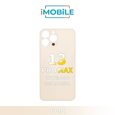 iPhone 13 Pro Max Compatible Back Cover Glass With Big Camera Hole [Gold]