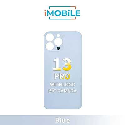 iPhone 13 Pro Compatible Back Cover Glass With Big Camera Hole [Blue]
