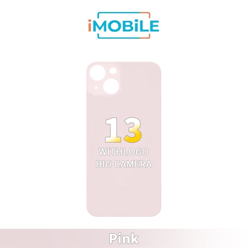 iPhone 13 Compatible Back Cover Glass With Big Camera Hole [Pink]