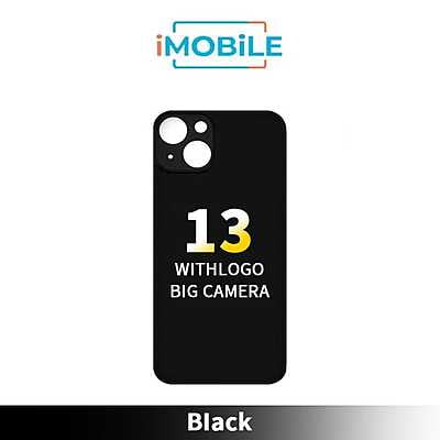 iPhone 13 Compatible Back Cover Glass With Big Camera Hole [Black]