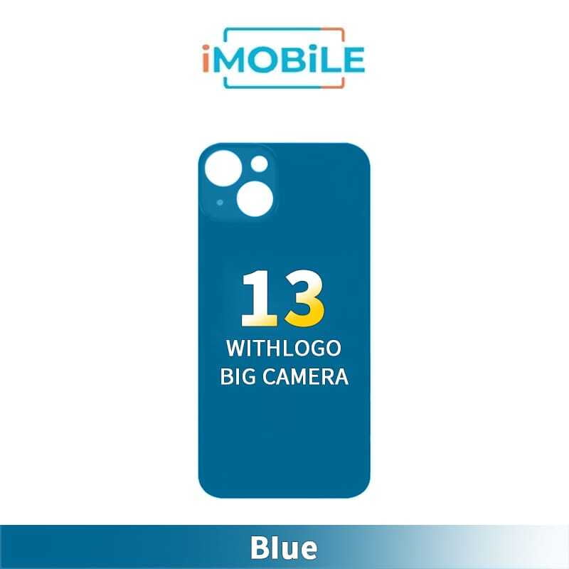 iPhone 13 Compatible Back Cover Glass With Big Camera Hole [Blue]