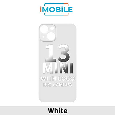iPhone 13 Mini Compatible Back Cover Glass with Big Camera Hole [White]