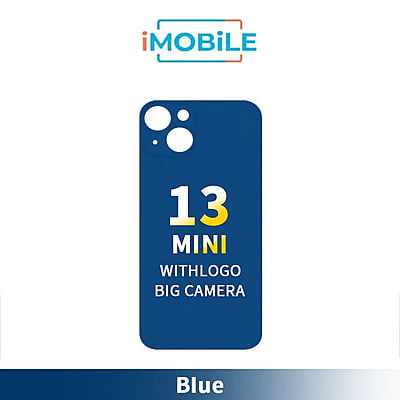 iPhone 13 Mini Compatible Back Cover Glass With Big Camera Hole [Blue]
