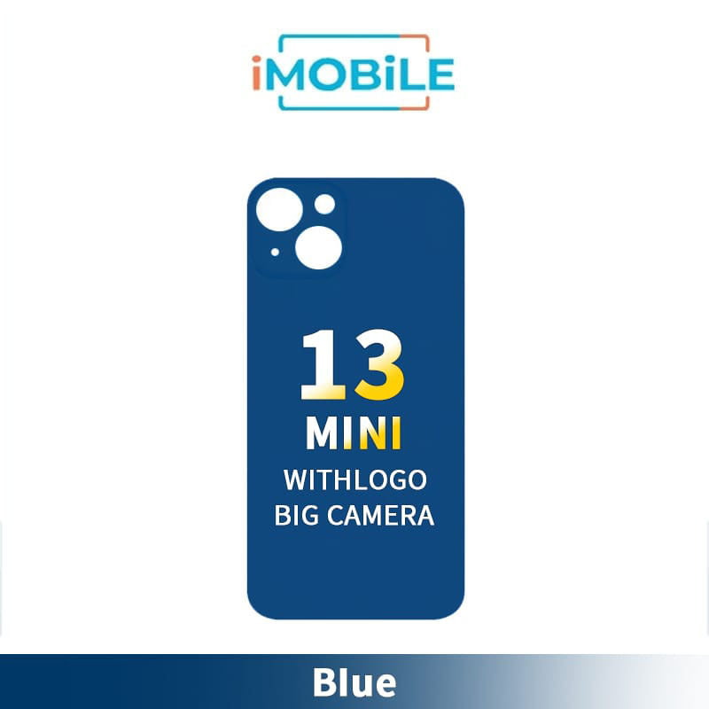 iPhone 13 Mini Compatible Back Cover Glass With Big Camera Hole [Blue]