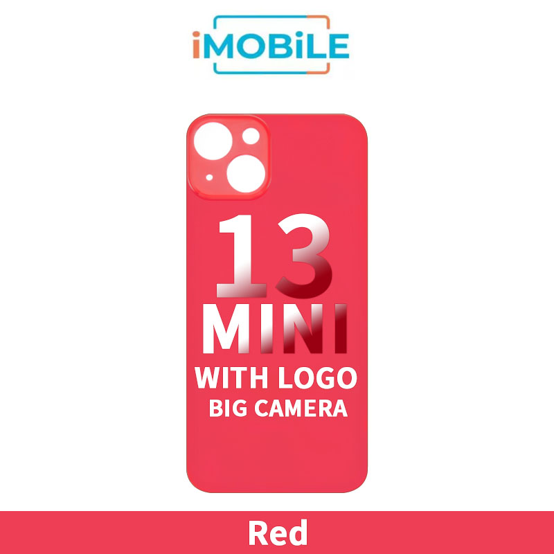 iPhone 13 Mini Compatible Back Cover Glass with Big Camera Hole [Red]