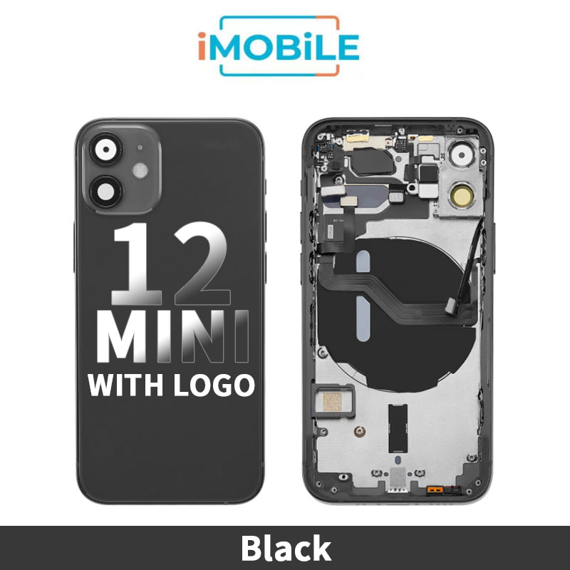 iPhone 12 Mini Compatible Back Housing [no small parts] [Black]