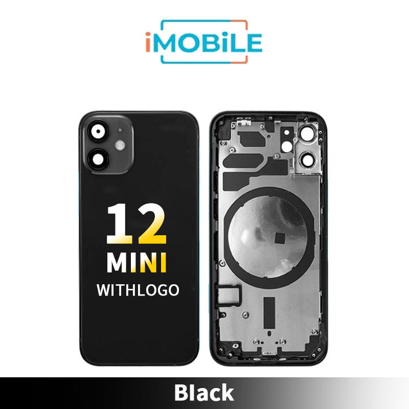 iPhone 12 Mini Compatible Back Housing [No Small Parts] [Black]