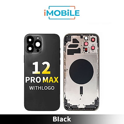 iPhone 12 Pro Max Compatible Back Housing [No Small Parts] [Black]