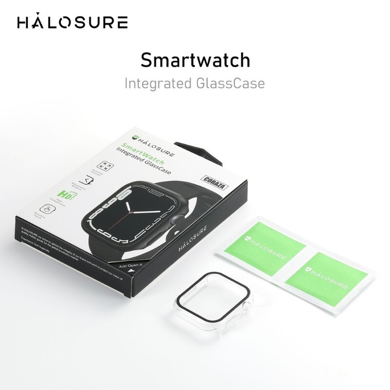 Halosure Coraza Clear Transparent Protective Case for Apple Watch, s7 / s8 / s9 Series, 45 mm Halosure Coraza Clear Transparent Protective Case for Apple Watch, s7 / s8 / s9 Series, 45 mm