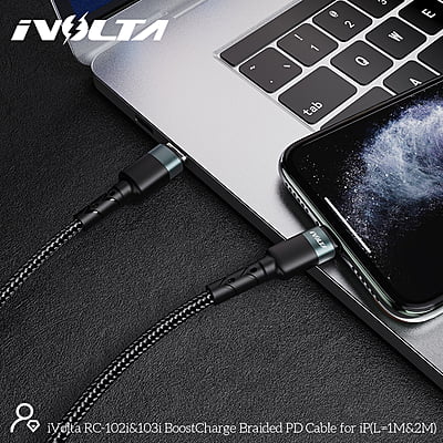 iVolta [RC-103i] BoostCharge 2m Braided Type-C to Lightning Cable