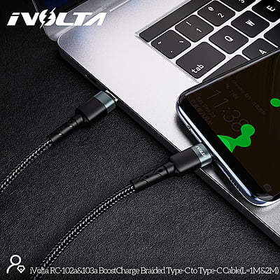 iVolta [RC-103a] BoostCharge 2m Braided Type-C to Type-C Cable