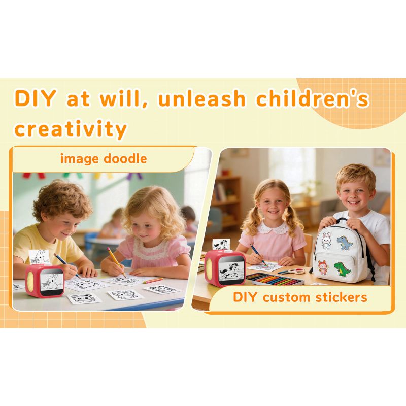 AI Voice Interactive Sticker Printer with 3.5-Inch Touchscreen