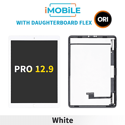 iPad Pro 12.9 (2nd Gen) (A1670 A1671) (12.9 Inch) Compatible LCD Touch Digitizer Screen [White] [with Daughterboard Flex] Original AAA