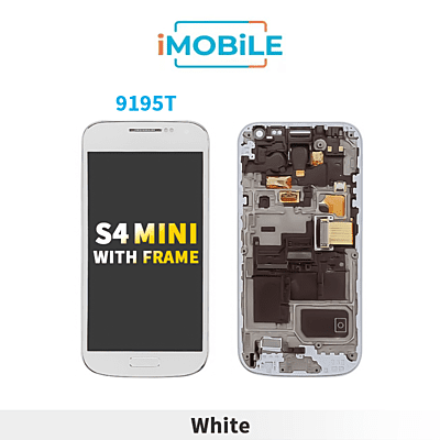 Samsung Galaxy S4 Mini 9195T LCD Touch Digitizer Screen With Frame [White]