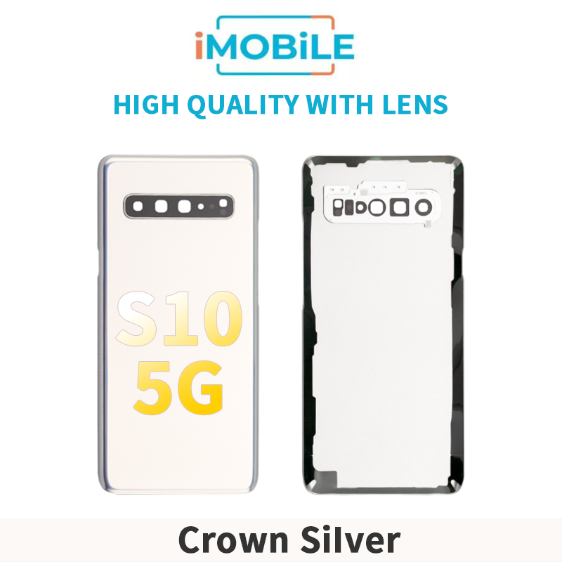 Samsung Galaxy S10 [5G] G977F Back Cover [High Quality with Lens] [Crown Silver]