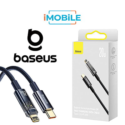 Baseus [CATS000001] 1m Explorer Series Auto Power-Off Fast Charging Data Cable Type-C to Lightning, PD 20W