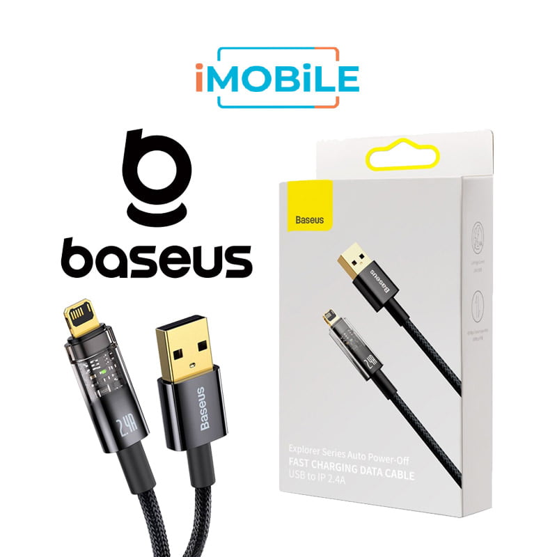 Baseus [CATS000401] 1m Explorer Series Auto Power-Off Fast Charging Data Cable USB to Lightning, 2.4A
