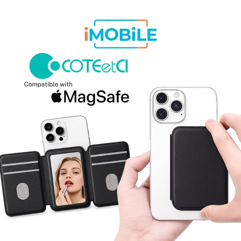 COTECi TR-061 Tri-Fold MagSafe Card Pocket & Phone Holder with Mirror COTECi TR-061 Tri-Fold MagSafe Card Pocket & Phone Holder with Mirror