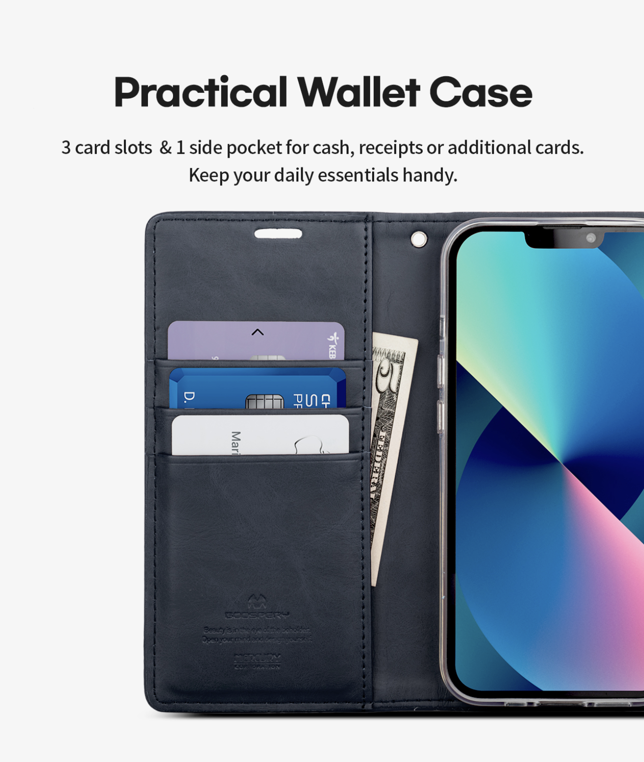 Mercury Blue Moon Diary Wallet Case, iPhone 13 Pro Max