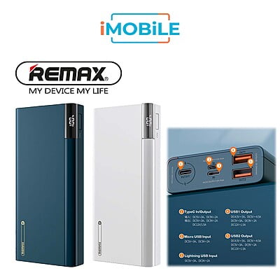 Remax 22.5W Riji Series Power Bank PD + QC [RPP-108] [20,000 mAh] [3 Ports]