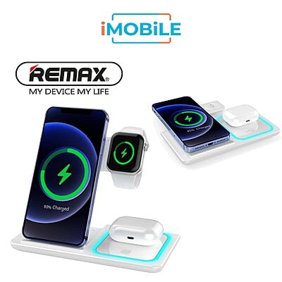 Remax [RP-W53] 3 in 1 Foldable MegaSafe Wireless Charger, 15W