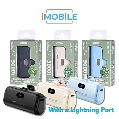 Remax Capsule Series Mini Power Bank with Lightning Port [RPP-632] [5000 mAh]