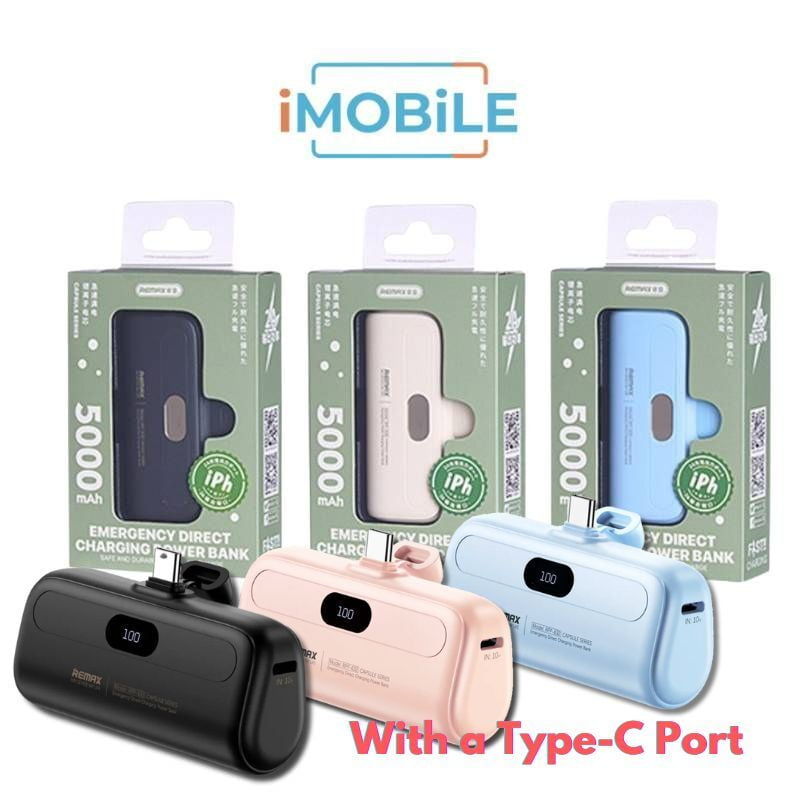 Remax Capsule Series Mini Power Bank with Type-C Port [RPP-633] [5000 mAh]