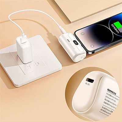 Remax Capsule Series Mini Power Bank with Type-C Port [RPP-633] [5000 mAh]