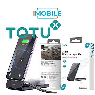 TOTU [CACW-075] 3 in 1 Aluminum Alloy Foldable Magnetic Wireless Charger, 18W
