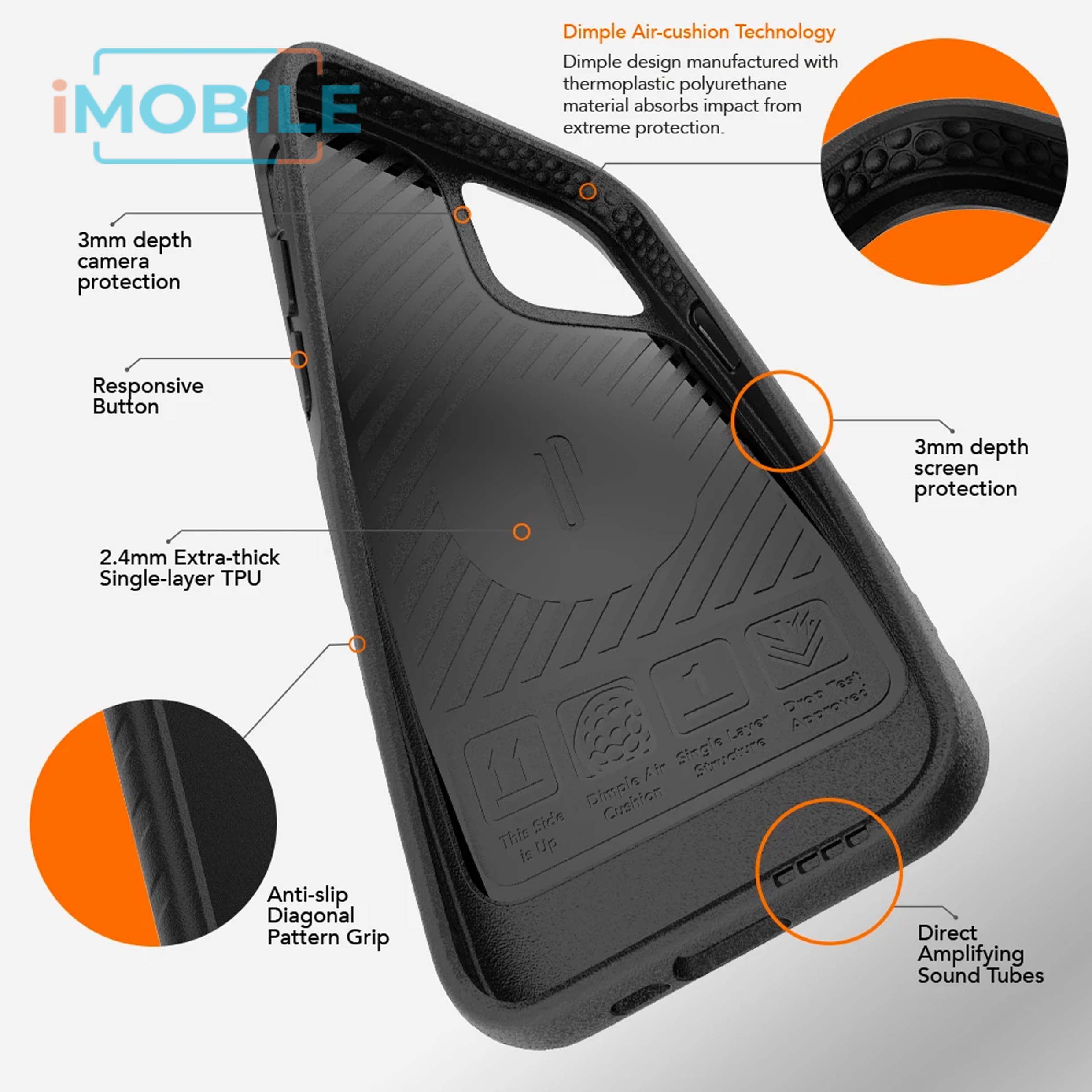 UR L-Model Slim Shock-Proof Case, iPhone 12 / 12 Pro  [1.2M Drop Protection]