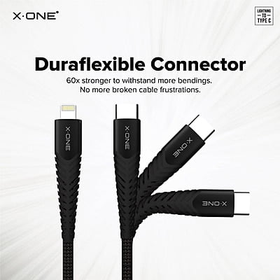 X-One [MFI] 1m Type-C to Lightning Cable, PD 20W, Sturdy and Super Durable