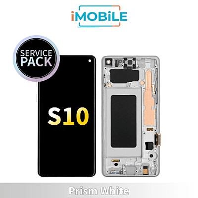 Samsung Galaxy S10 G973 LCD Touch Digitizer Screen [Prism White] Service Pack GH82-18850B