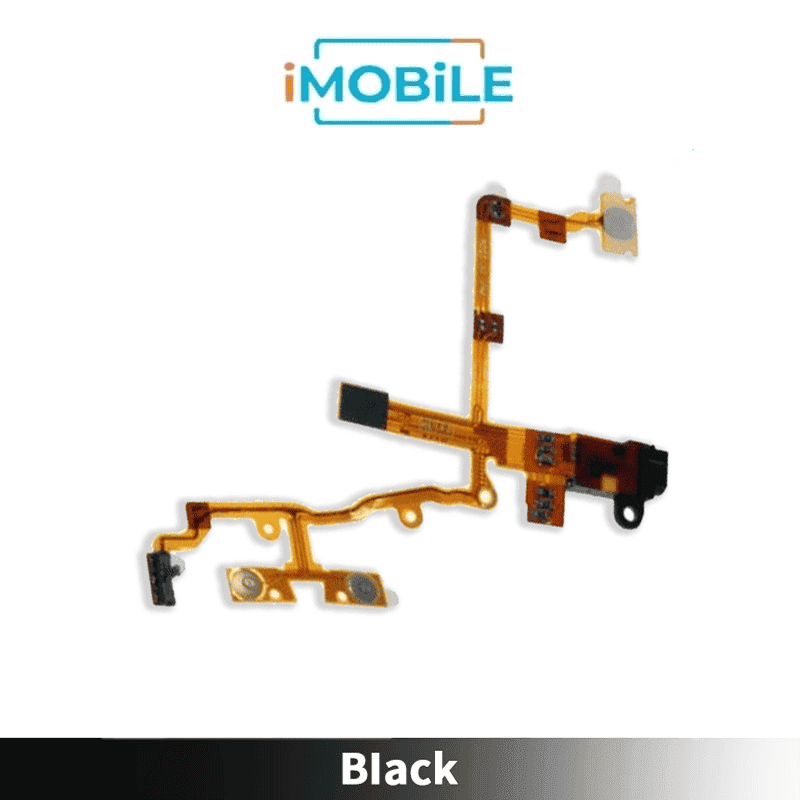 iPhone 3GS Compatible Power Volume Mute Button Flex Cable With Handsfree Port [Black]