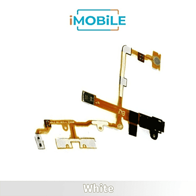 iPhone 3GS Compatible Power Volume Mute Button Flex Cable With Handsfree Port [White]