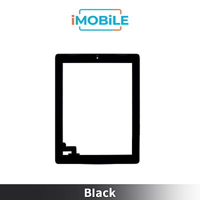 iPad 2 (9.7 Inch) Compatible Touch Digitizer Screen With Home Button Assembly and Adhesive Tape Attached [Black]