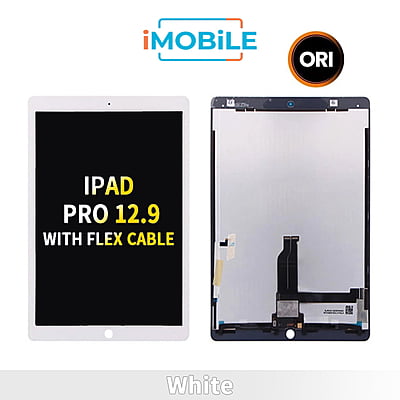 iPad Pro 12.9 (1st Gen) (A1584) (12.9 Inch) Compatible LCD Touch Digitizer Screen [White] [With Flex Cable] Original AAA