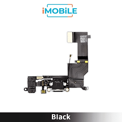 iPhone 5S Compatible Charging Dock With Audio Jack Flex Cable Black