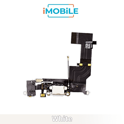 iPhone 5S Compatible Charging Dock With Audio Jack Flex Cable White