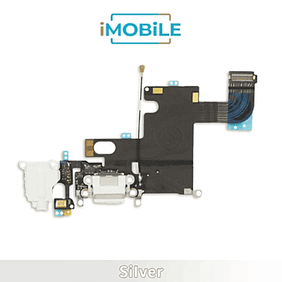 iPhone 6 Compatible Charging Port With Audio Jack Flex Cable [Silver]