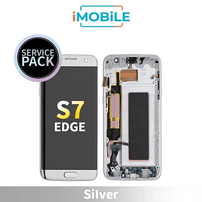 Samsung Galaxy S7 Edge G935 LCD Touch Digitizer Screen With Frame [Silver] Service Pack GH97-18533B