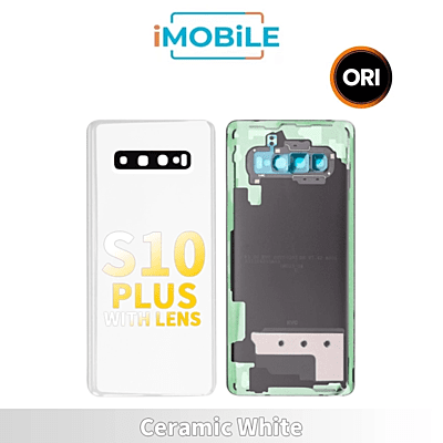 Samsung Galaxy S10 Plus G975 Back Cover Glass With Lens [Secondhand] [Ceramic White]
