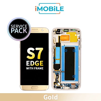 Samsung Galaxy S7 Edge G935 LCD Touch Digitizer Screen With Frame [Gold] Service Pack