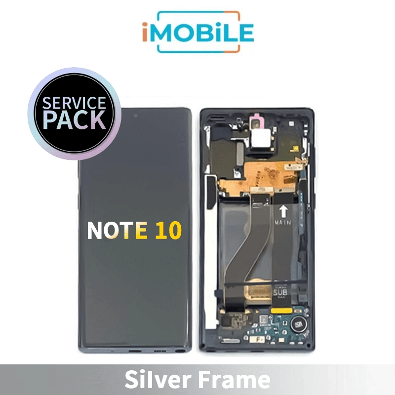 Samsung Galaxy Note 10 (N970) LCD Touch Digitizer Screen [Service Pack] [Silver Frame]