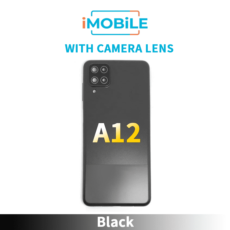 Samsung Galaxy A12 A125 Back Cover with Camera Lens [Black]