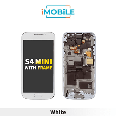 Samsung Galaxy S4 Mini 9195 LCD Touch Digitizer Screen With Frame [White]