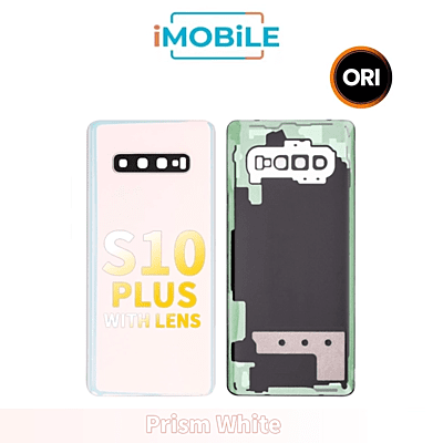 Samsung Galaxy S10 Plus G975 Back Cover Glass With Lens [Secondhand] [Prism White]
